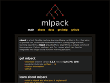 Tablet Screenshot of mlpack.org